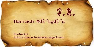 Harrach Mátyás névjegykártya
